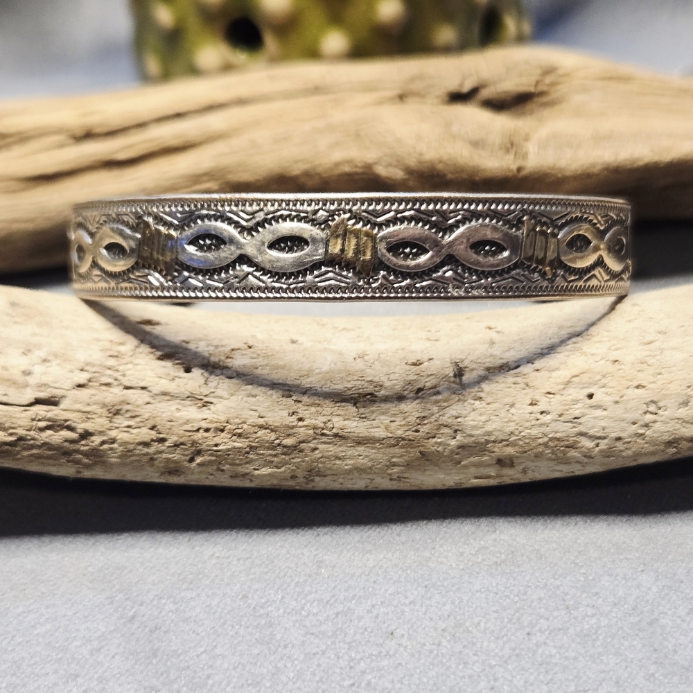 Vintage Sabona London Copper Silver Plated Cuff Bracelet (Holostic) Made  USA